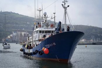 Aita Mari ontzia Bilboko portuan, artxiboko irudi batean.