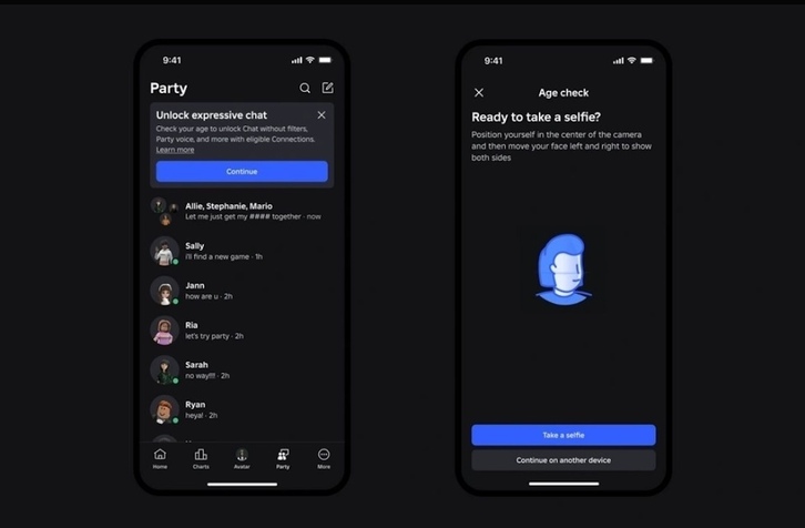 Portal de acceso de Roblox mediante el sistema de selfie para identificar la edad.