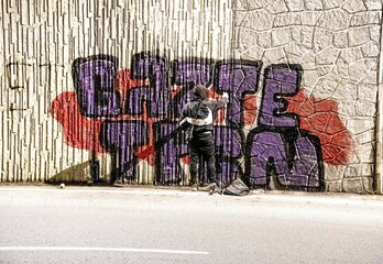 Ernaik Abadiñon egindako grafitia.