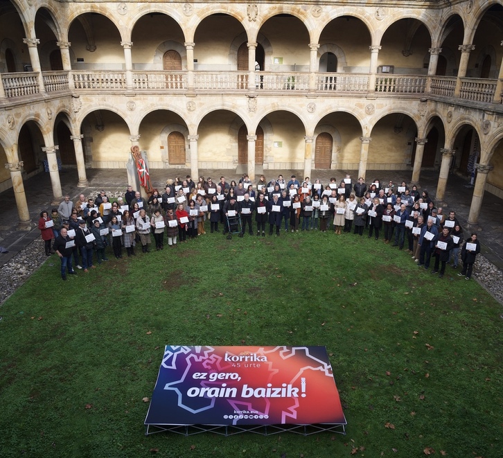 Korrikaren sorreraren 45. urteurrenean AEK-ren ekitaldi instituzionala Oñatin, lehen Korrika abiatu zen tokian.