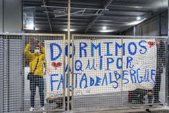 Imagen de archivo de una protesta por la falta de albergues para personas sin hogar.