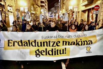 Manifestazioaren burua, Bilboko kaleetan.
