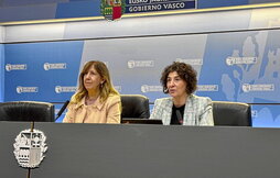 Presentación de la campaña contra el fraude laboral, ayer en Bilbo.