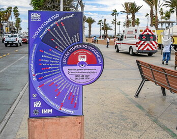 Mexikoko La Paz hirian, emakumeen aurkako indarkeria neurtzen duen neurgailua.