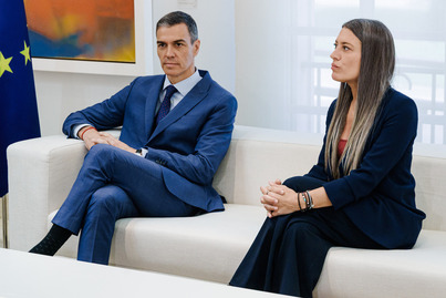 El presidente del Gobierno español, Pedro Sánchez, y la portavoz del Grupo Parlamentario Junts, Miriam Nogueras, durante un encuentro celebrado en junio de este año.
