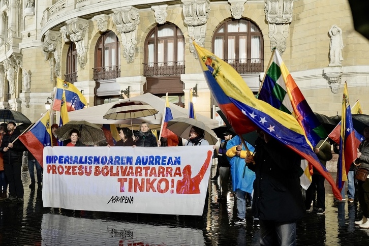 Movilización de Askapena a favor de Venezuela y contra el imperialismo en Bilbo