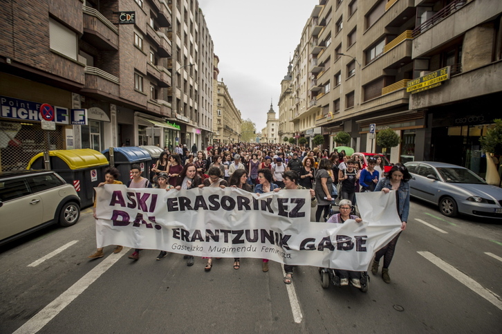 Movilización en Gasteiz contra las agresiones machistas.