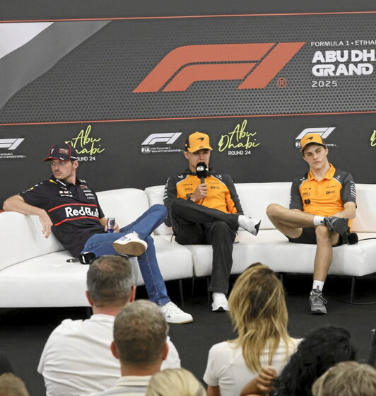 Verstappen, Norris y Piastri, en Abu Dhabi.