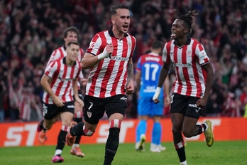 Berenguer celebrando el gol de la victoria.