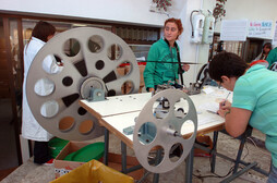 Sala de montaje de películas en Zinemaldia.