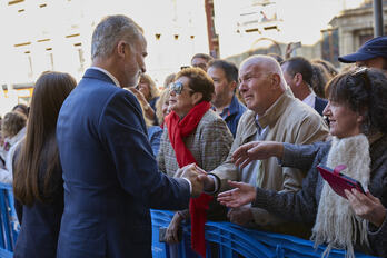 Un momento de la última visita de los reyes españoles a Nafarroa.