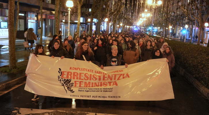 A25ean Mugimendu Feministak Donostian egindako manifestazioa.