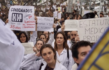 Manifestación de los médicos en Bilbo.