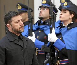 Volodimir Zelenski, en su visita de ayer a Italia.