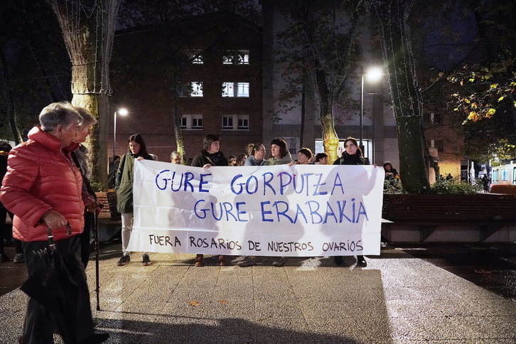 Protesta en defensa del derecho al aborto en Gasteiz.