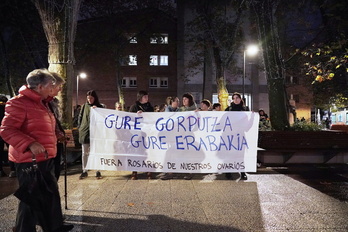 Protesta en defensa del derecho al aborto en Gasteiz.