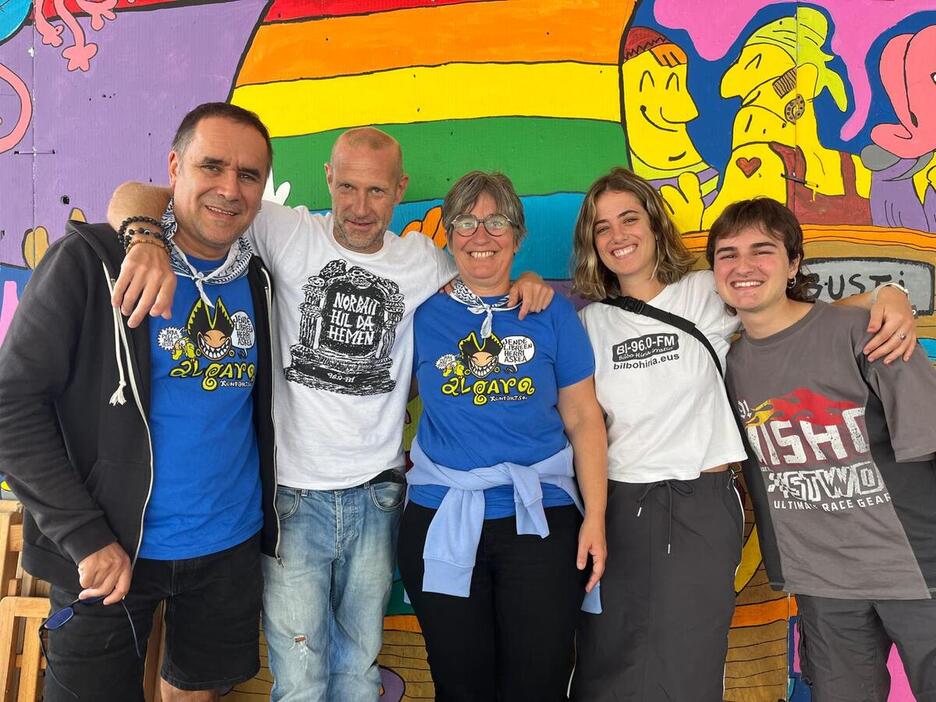 Bilbo Hiria irratiaren lantaldea, 2025eko Aste Nagusian.