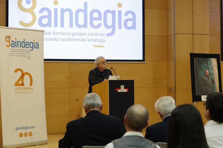 Joxemari Sors, durante su intervención en el acto en recuerdo a Antxon Lafont.