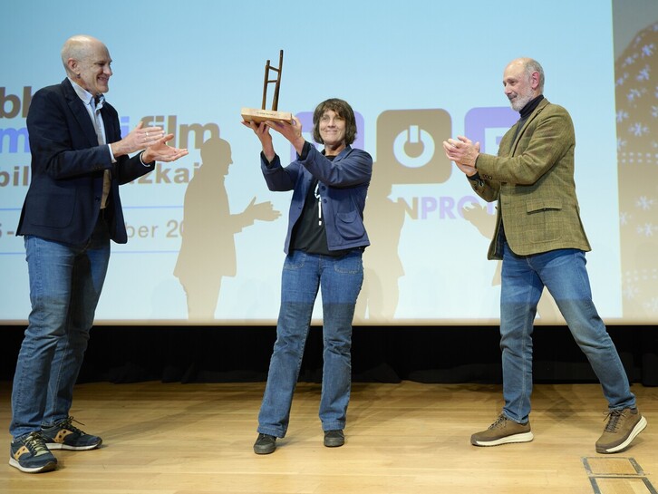 Catherine Destivelle, WOP Mendi Film jaialdiaren irabazlea, garaikurrarekin.