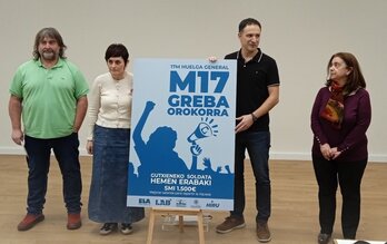 La convocatoria ha sido anunciada este lunes por los sindicatos conjuntamente.