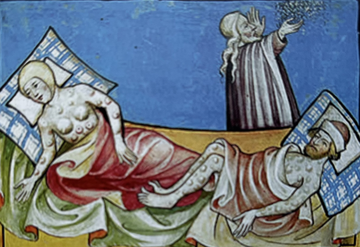 A las brujas se les acusaba de provocar los brotes de la letal Peste Negra. (WIKIPEDIA)