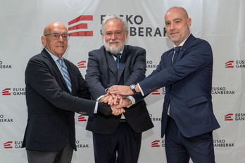 Los presidentes de las cámaras de comercio de Araba, Bizkaia y Gipuzkoa.