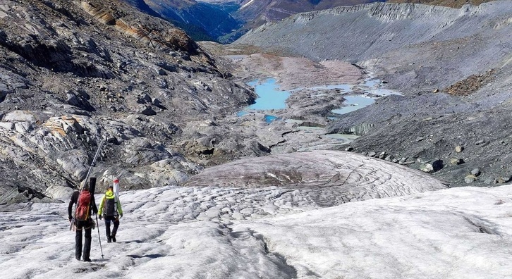 Glaciar de Findelen, en el macizo de Monte Rosa, en los Alpes suizos.