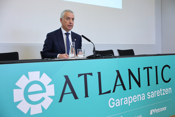 Urkullu, en un acto de su actual la fundación eAtlantic, que preside ahora.