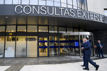Pradales, a su llegada al edificio de Consultas Externas de Txagorritxu.