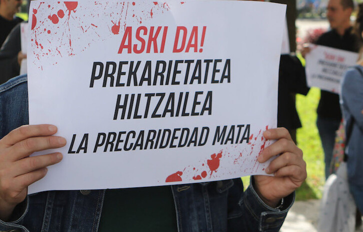 Imagen de archivo de una movilización contra los accidentes laborales.