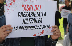 Imagen de archivo de una movilización contra los accidentes laborales.