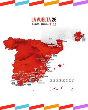Mapa de la Vuelta 2026.