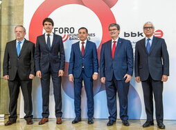 Rementeria y Sagredo, en una jornada sobre fundaciones bancarias en 2019.