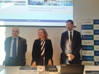 Rueda de prensa de Confebask en Bilbo.