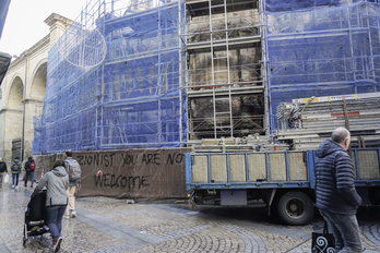 Andamios en el ábside de la catedral cuando se estaba acometiendo la rehabilitación.