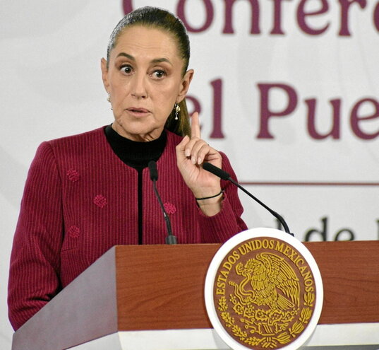 Claudia Sheinbaum, durante una rueda de prensa.