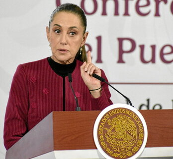 Claudia Sheinbaum, durante una rueda de prensa.