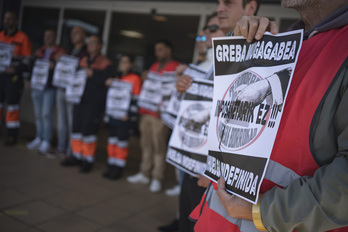 Movilización de los trabajadores de Petronor durante la huelga.