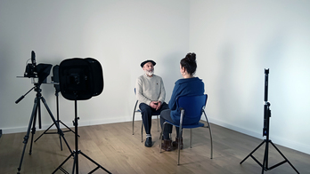 Imagen de la grabación del spot de Sare.