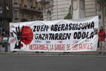 Protesta de Kakitzat en Bilbo en octubre contra la industria militar vasca.