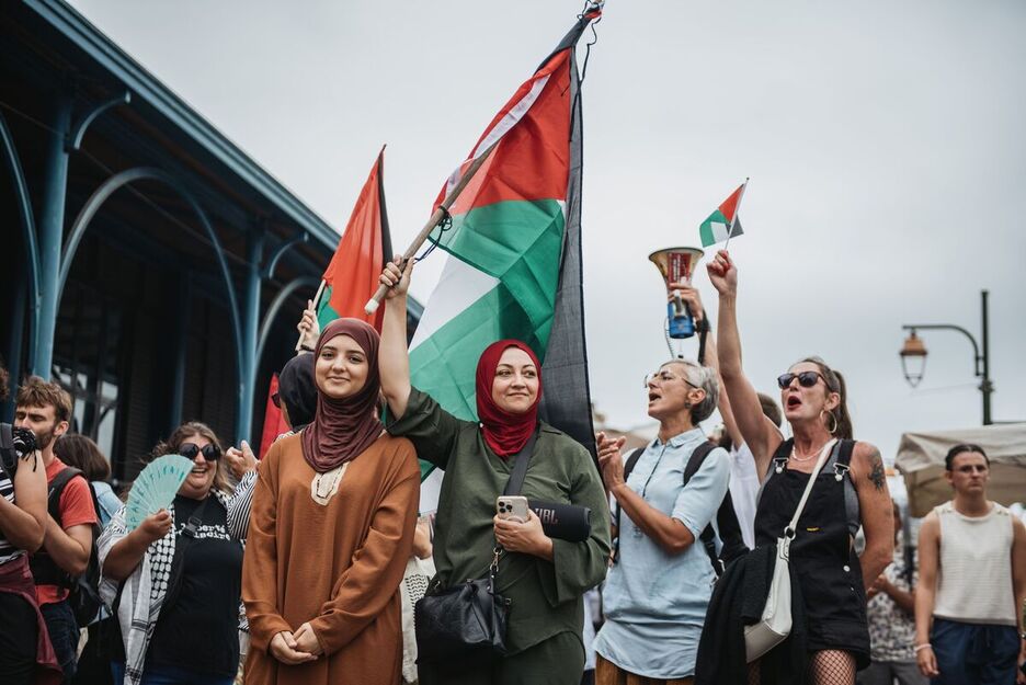 Une des nombreuses manifestations à Bayonne contre le génocide en Palestine. 