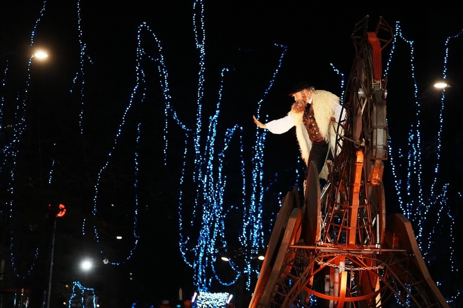 Olentzeko bere pottokaren gainean, Bilbon.