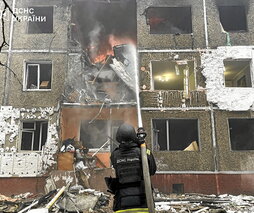 Edificio alcanzado en Chernigov.