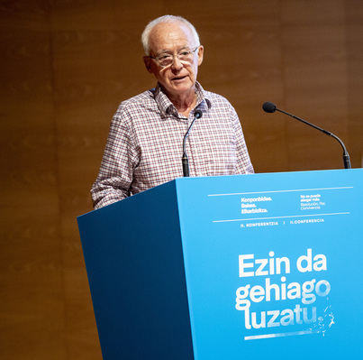 Joseba Azkarraga, en la jornada de Sare del pasado 18 de octubre en Bilbo, preludio de esta movilización del 10 de enero.