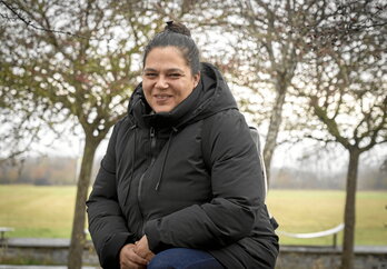 Aitziber Gutierrez, Gasteizen ateratako argazkietan.