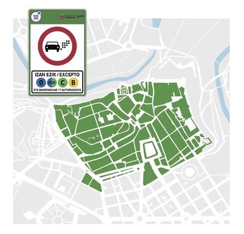 Alde Zaharra de Iruñea ha pasado a ser desde este lunes Zona Bajas Emisiones.