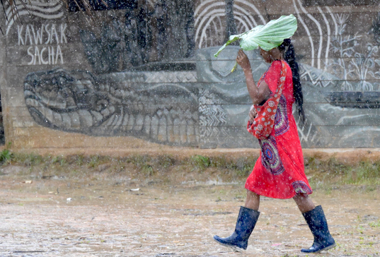 Una mujer del pueblo Sarayaku, en la Amazonía ecuatoriana.