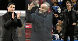 Arteta, Guardiola y Emery, el podium actual de la Premier, en este orden.