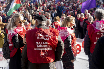 Pensionistas vascos, en la movilización del 18 de diciembre en Gasteiz contra el rechazo a la ILP.