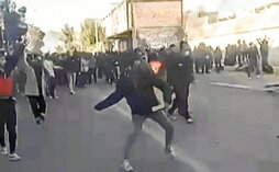 Protestas en la ciudad de Fasa ayer